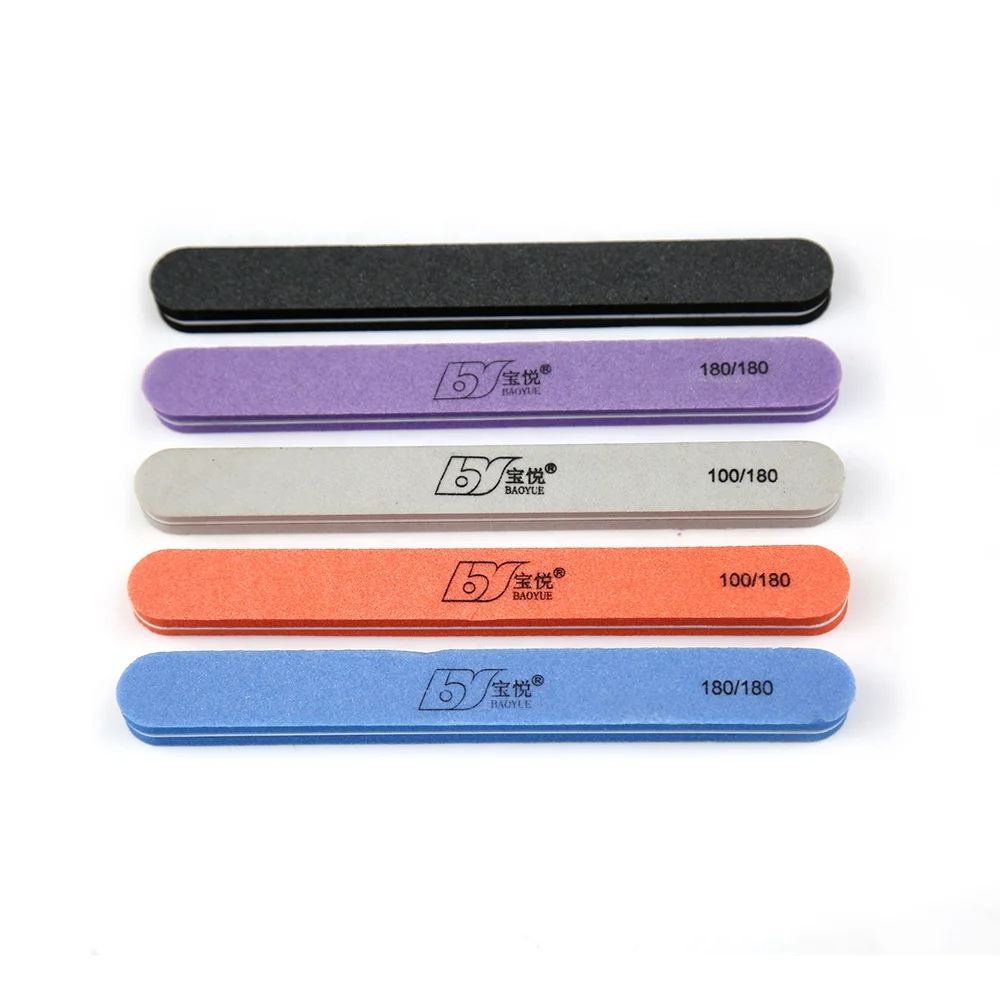 Free sample factory price 12 mm thikc nail care 100/180 sand sponge shiny nail file buffer