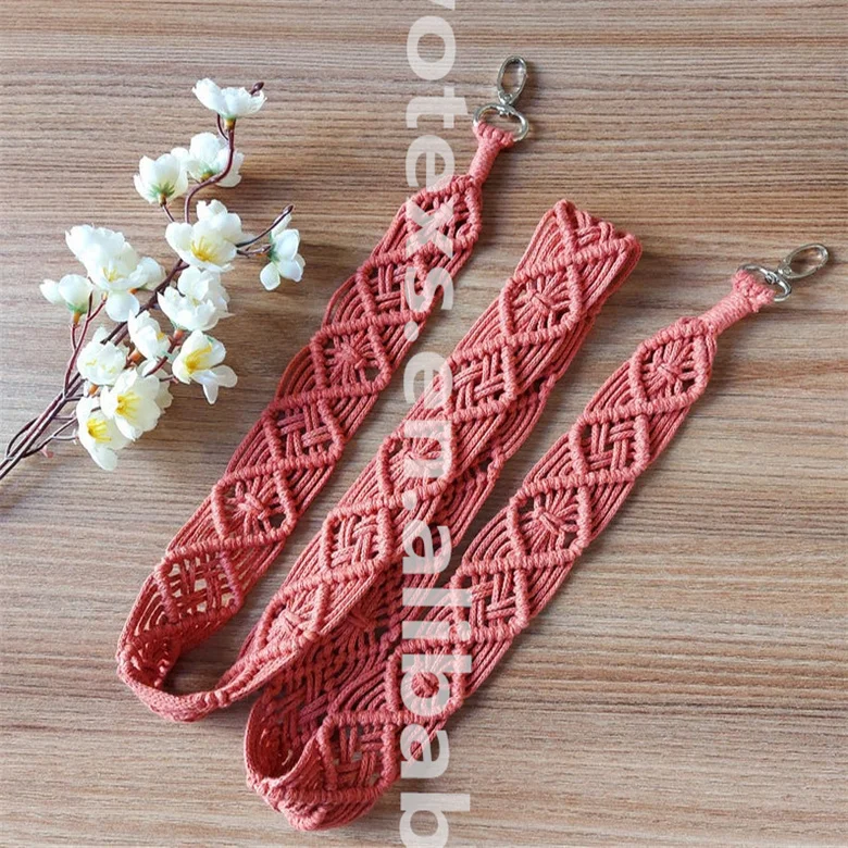PH934 Custom Macrame Camera Strap Macrame Accessories Rope Bag leashes Guitar Boho Purse Straps
