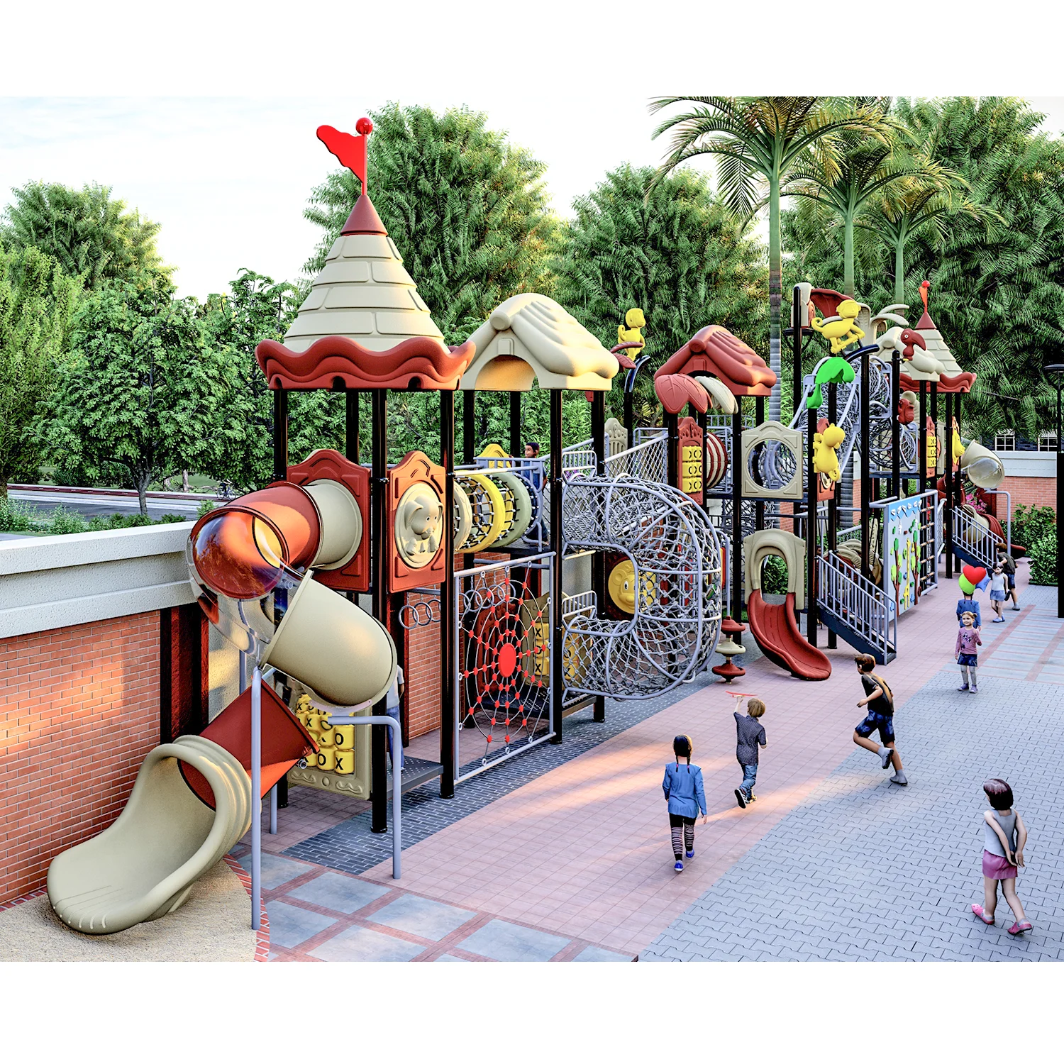 China wholesale kids outdoor playground playhouse low price