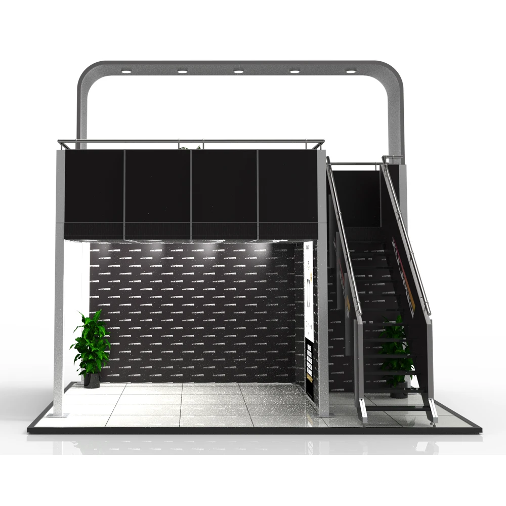 Expo торговой выставки Double Deck модные выставочный стенд с полками выставочная витрина стенды Аренда