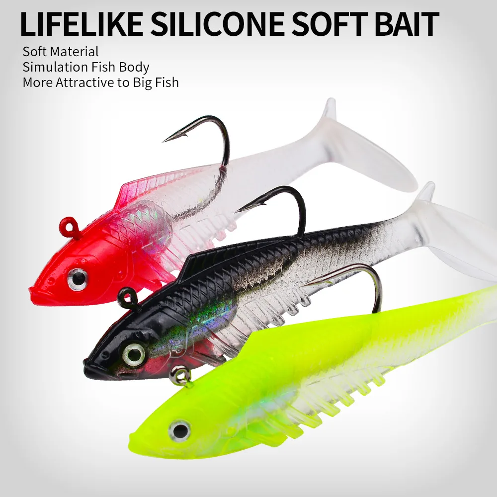 T-Tail Soft Baits JIG head 19g Soft Swimbait Wobblers Lure Jigging Soft Bait Fishing Lures