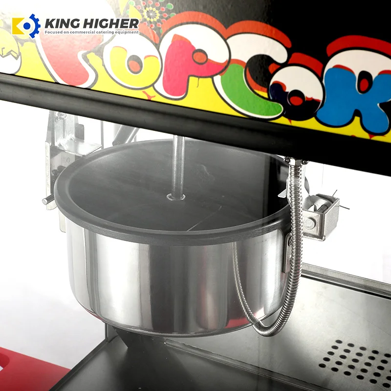 Commercial Electric Popcorn Machine With Cart Retro Automatic Puffed Rice Popcorn Maker Wheels Hot Air Chocolate Popcorn Trolley