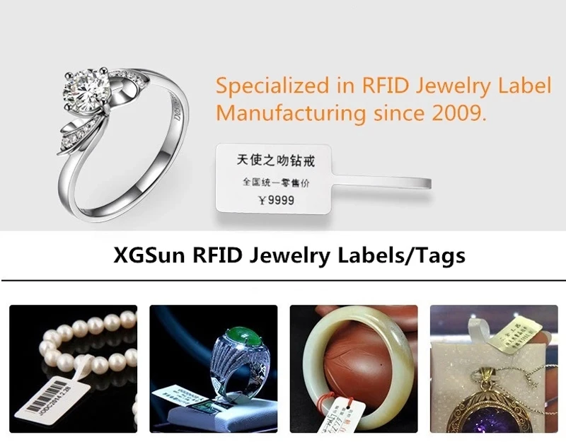 RFID UHF 860 МГц-960 МГц Пользовательские Ювелирные однократные этикетки/бирки для управления