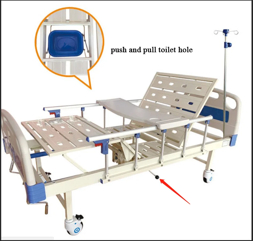2-Function ICU Medical Hospital Bed with Anti-Sliding Manual Steel/Metal Construction 3-Year Warranty