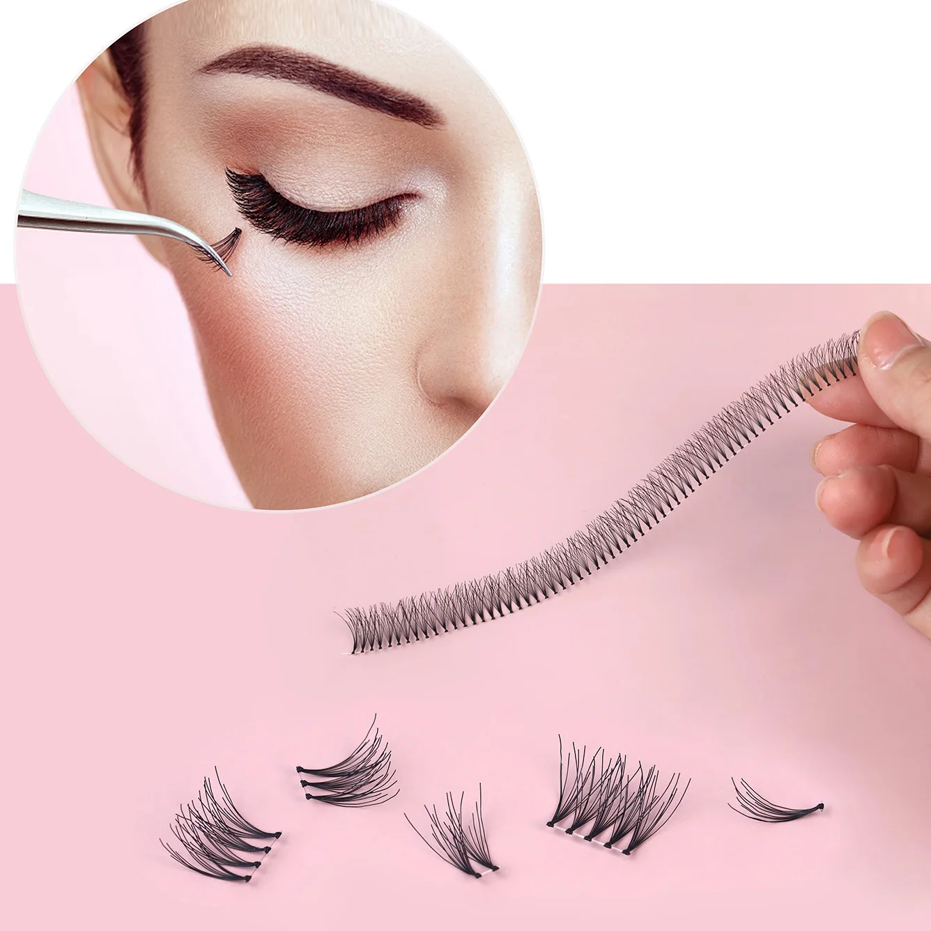 2022 Bameier Best Seller Pre Cut Eye Lashes Fluffy Faux Mink Lash 3D Faux Mink Wholesale Eyelashes Cluster Individual Eyelash