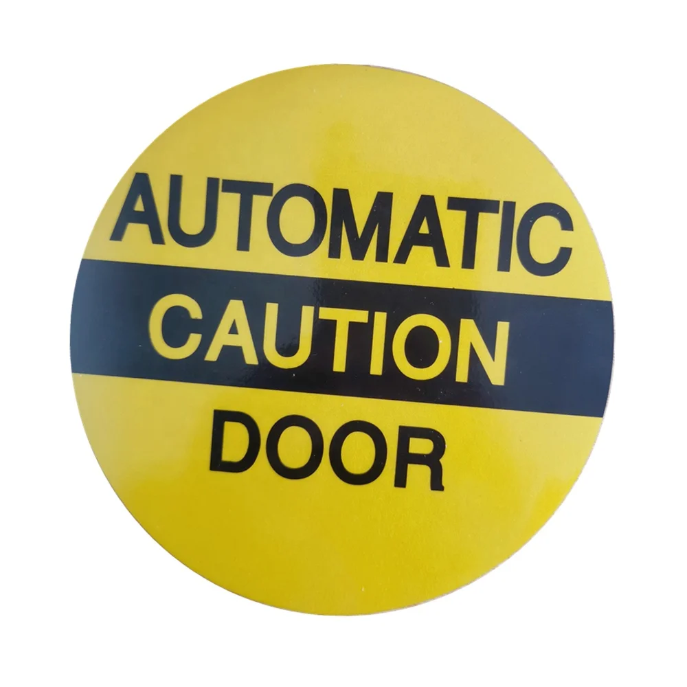 Caution Automatic Door Sticker - Reflective Magnetic Safety Warning Notice Sign