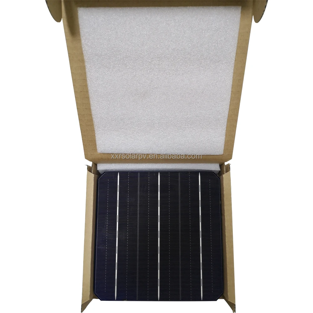 High Quality Efficiency 21.6% 5.92w Continuous Busbar Solar Cell 166mm 3bb Mono
