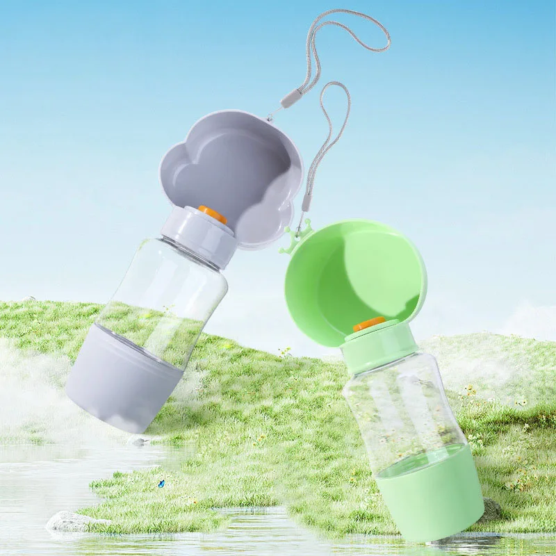 Xianchanpets 350ml Stainless Steel Portable Dog Water Bottle Go out Water Dispenser with Accompanying Cup for Travel Feeding