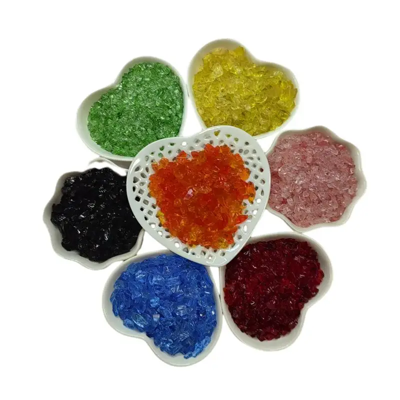 Wholesale  clear crushed crystal  glass chips rock natural glass stone