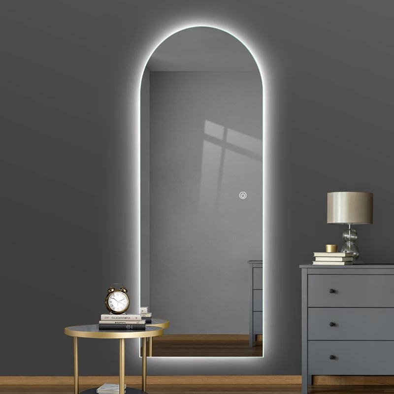 Smart home full length mirror LED light touch screen wall mounted mirror frameless fashion smart LED mirror
