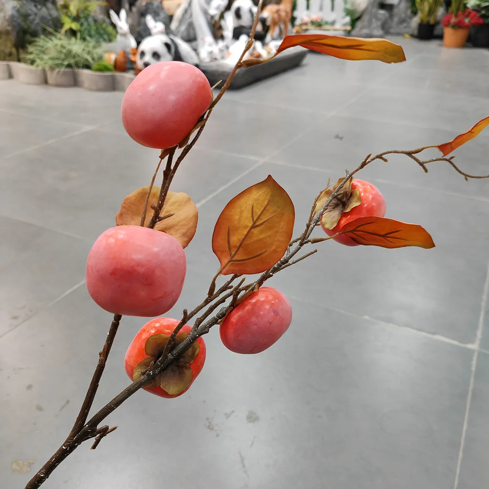 High Quality Foam Persimmon Fruit Branch for Home Decoration and New Year Celebrations for Outdoor Garden Wedding Decor