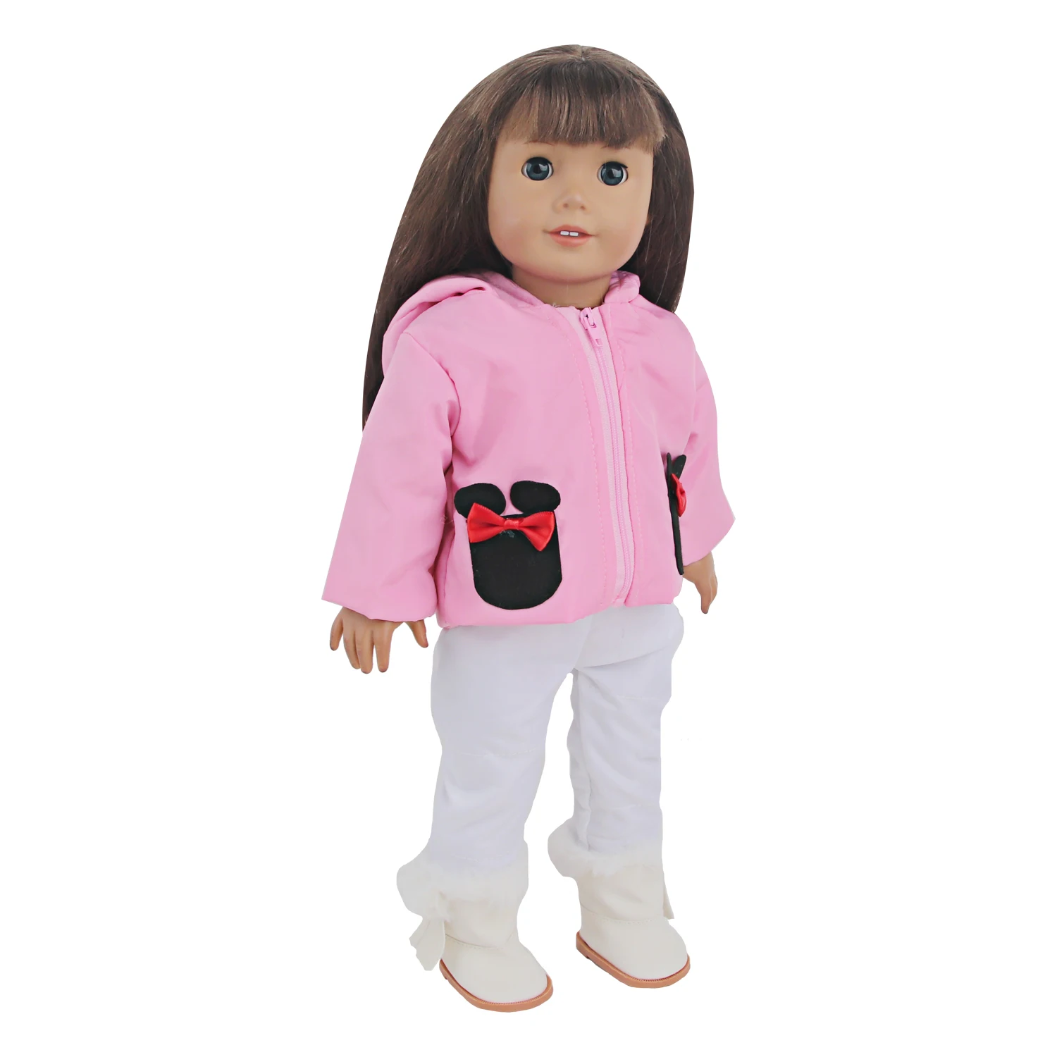 new  18 inch doll clothes girl doll clothes cartoon pattern  down jacket with pants