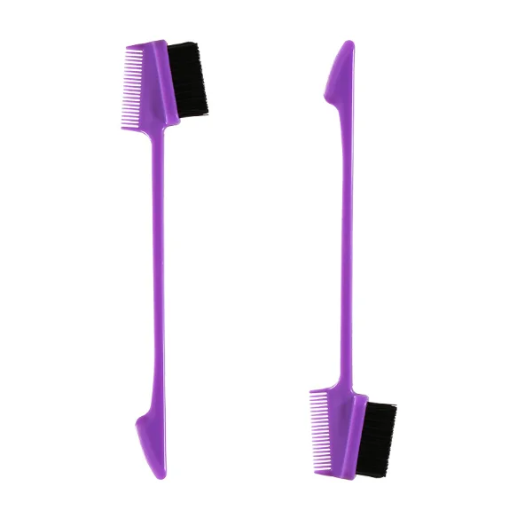 Custom Hair Beauty Plastic Double Sided Hair Edge Control Comb and Brush