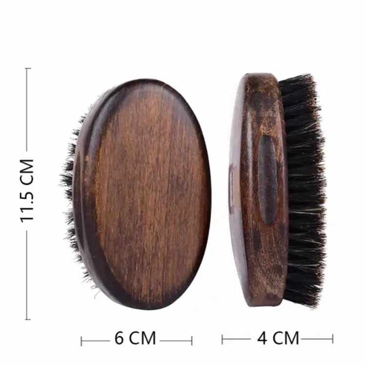 Top selling wholesale Custom Logo Beard Styling Brush 100% Boar Bristle Beard Brushes Beech Wooden Moustache Care Brush For Men