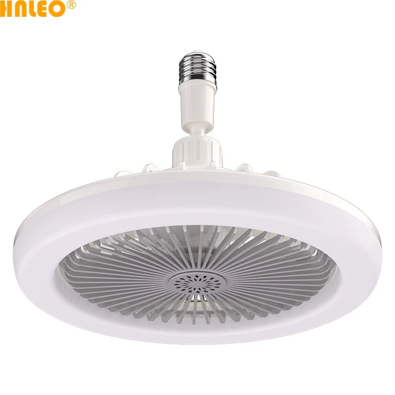 Modern Indoor Heat AC220V Home Living Room Bathroom Socket E27 Bulb Smart Dimmable Led Ceiling Light with Fan and Remote Control