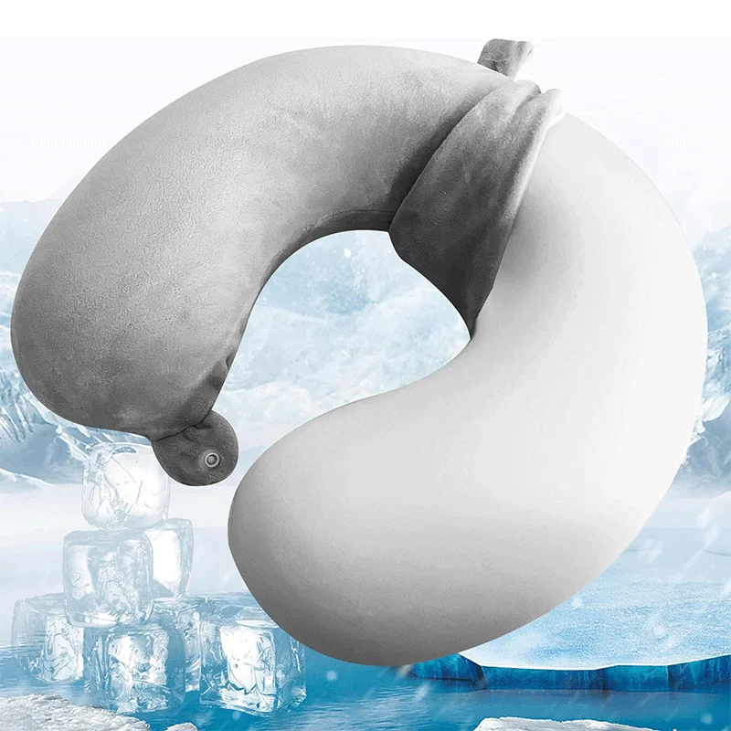 Custom Neck Pillow Portable Sleep Support U Shape Memory Foam Travel Pillow for Airplane