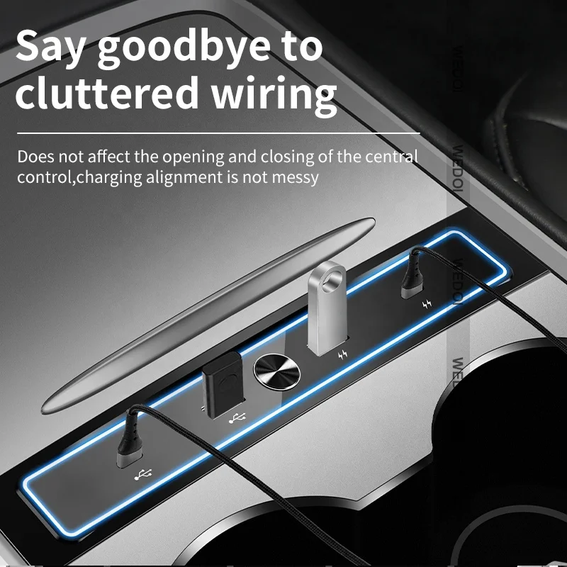 car accessories 27W Quick Charging usb c hubs Multiport Docking Station For tesla Model 3 Y usb charging hub
