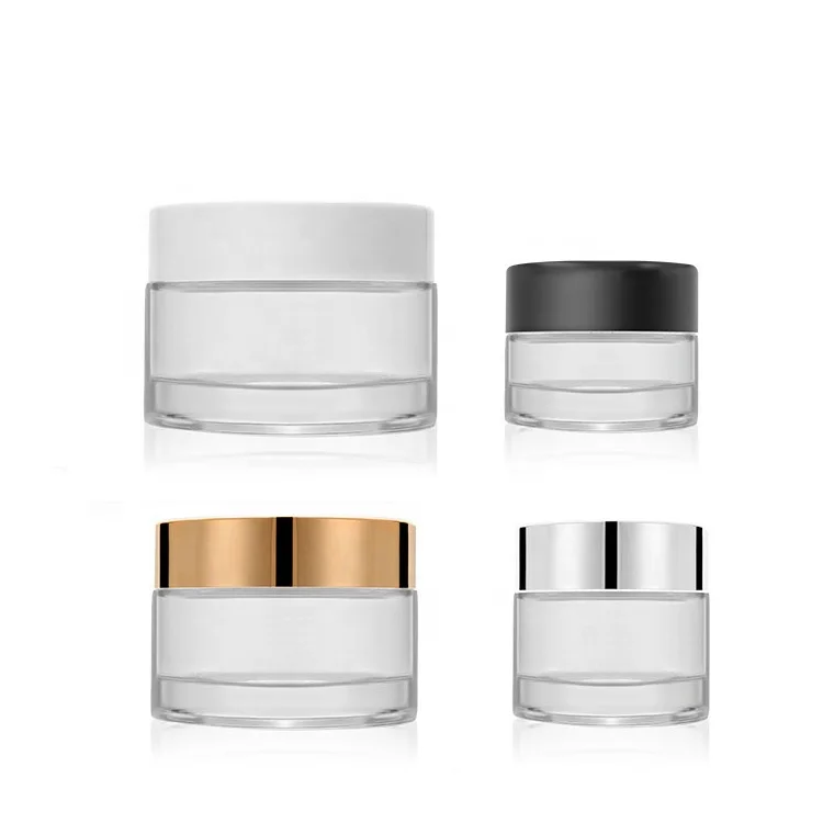 high quality cheap price glass jar with colored cap glass cream container with plastic cap China supplier