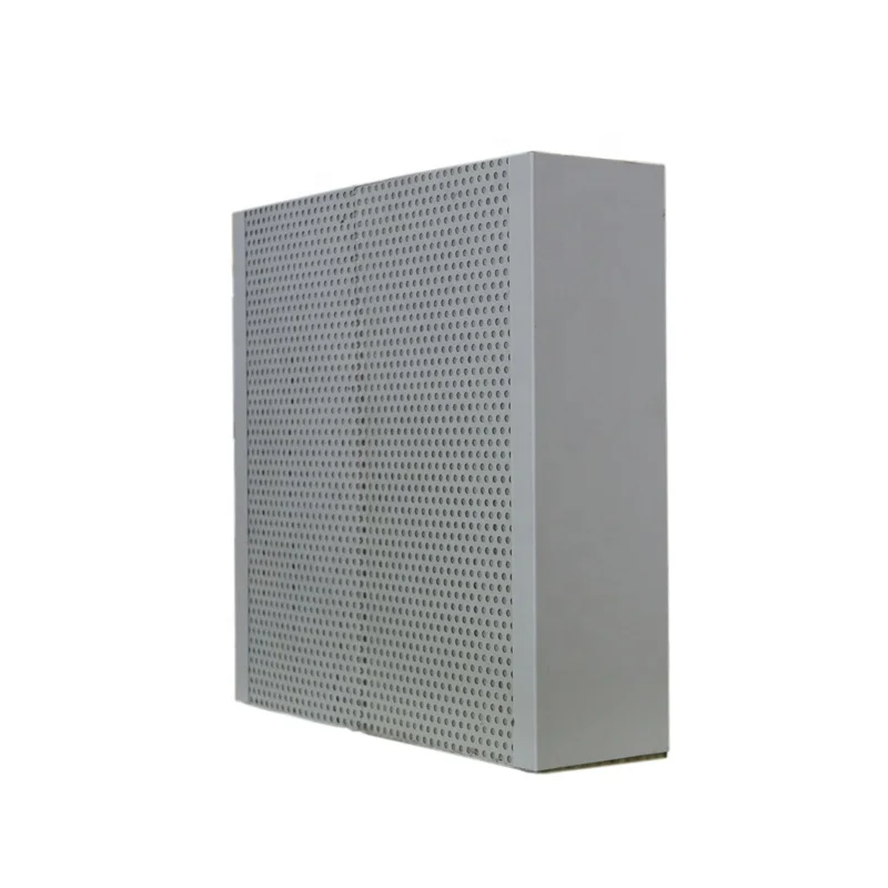 Rock wool machine-made sound absorbing acoustic panels with 0.5-1mm thickness metal board for stadium