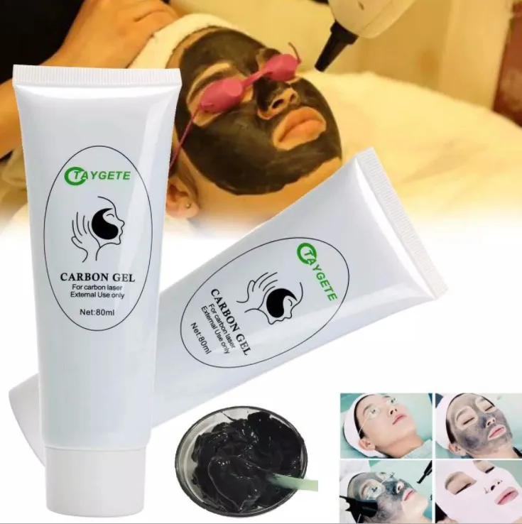 
OEM 80ml Black Carbon Gel for laser peel Facial skin whitening shr nd yag laser  (1600315977838)