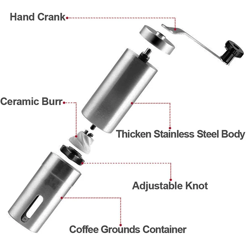 Manual Stainless Steel Portable Handheld Mill Coffee Accessory for Espresso Turkish Brew