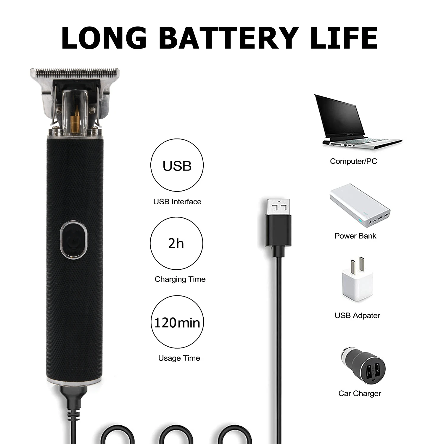 PRITECH Professional OEM Cordless Rechargeable Electric Hair Trimmer Clipper