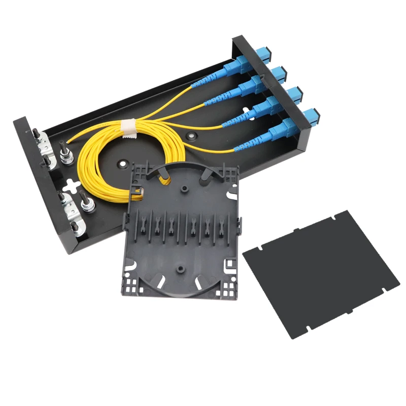 Wall-Mounted Desktop type 4-Core FTTH ODF Mini Patch Panel Optical Fiber Terminal Box Distribution Box SC LC Connectors