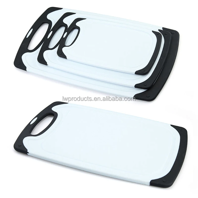 3 шт. обратимая многоразовые Нескользящая пластиковая кухонная доска разделочная разделочные доски комплекты с глубоким капельного паз ручка для переноски