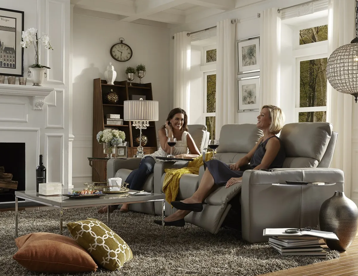 Top Leather Home Cinema Recliner Sofa With 3-Seat Home Theater Furniture Sofa