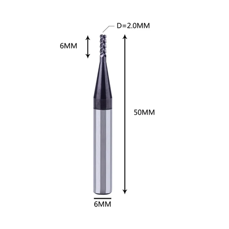Прямая поставка с фабрики ЧПУ 1 4 Endmill 12 мм 3 канавки 0 5 микро концевая