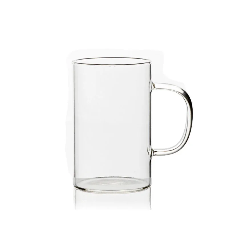 Borosilicate 10oz clear sublimation glass blanks cup sublimation beer can glass with colorful handle