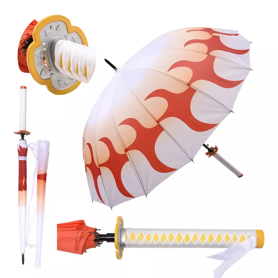 Wholesale Cheap Promotional Samurai Katana Master Sword Hilt Handle Japanese umbrella with custom brand company logo