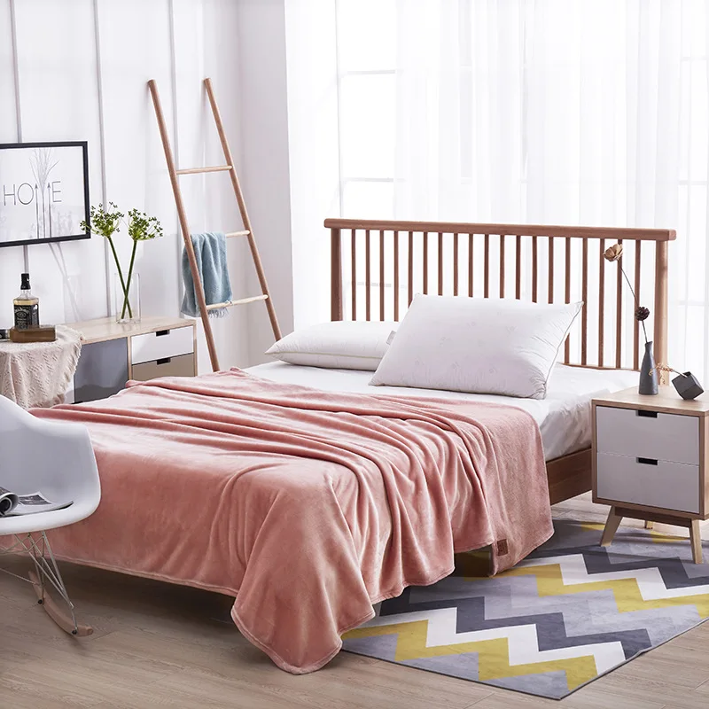 Ready To Ship Custom Logo Cheap Coral Fleece Blanket of Winter In Bulk