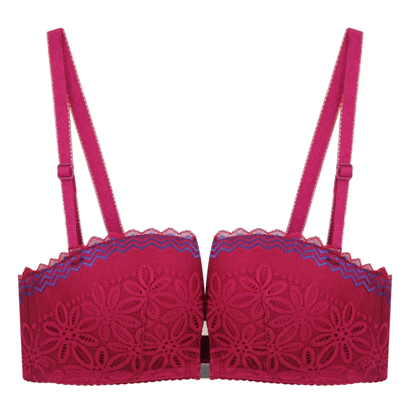 High quality bra front buckle strapless lift bra no wire push up bra