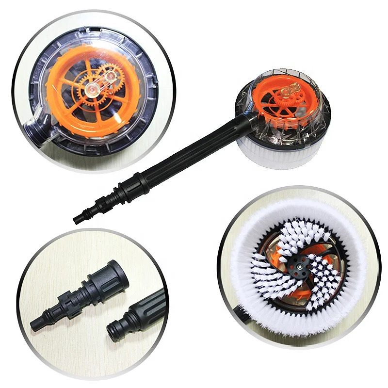 
Rotating water flow car wash brush 