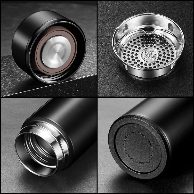 Stainless steel termo digital tumbler vacuum insulated temperature flask smart led thermo water bottle with temperature display