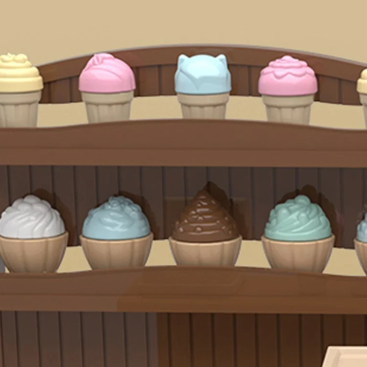 New ice cream shop mini toy furnitures house pretend other toys furniture set play for children