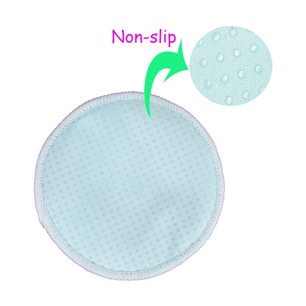 Special organic reusable non slip nursing pads bamboo washable anti slid flat breast feeding pads rounds with laundry carry bag