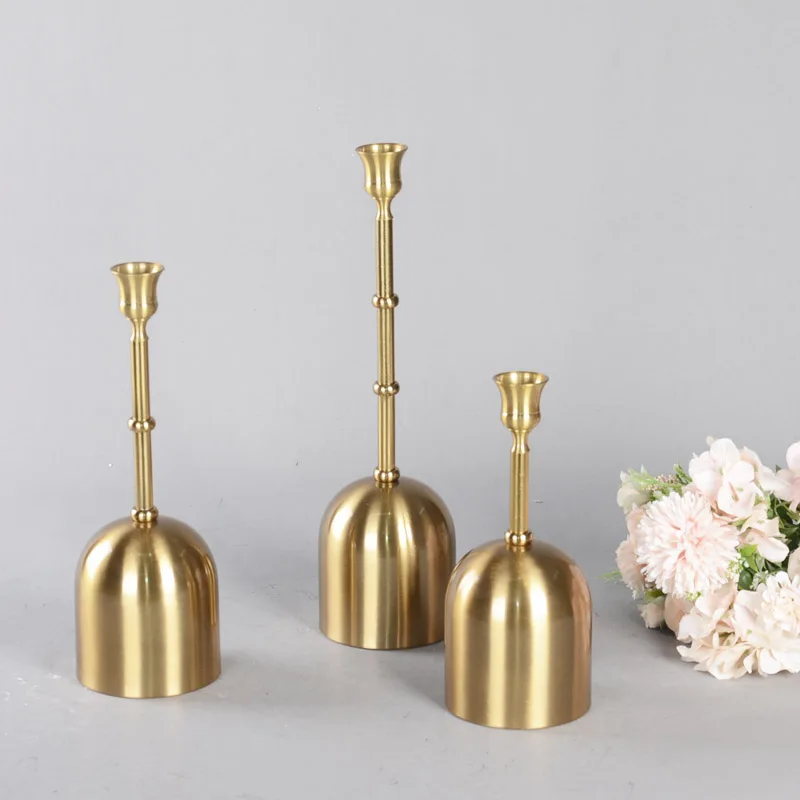 Golden Metal Desktop Candlestick For Wedding Party Festival Home Decor Candle Holder