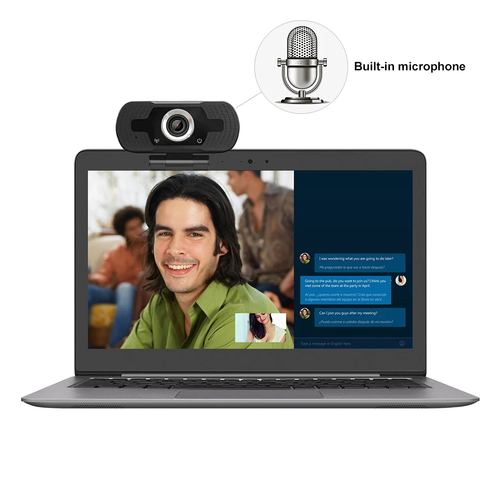 W7 FHD 1080P камера настольных ПК Встроенный микрофон для записи видео через чат