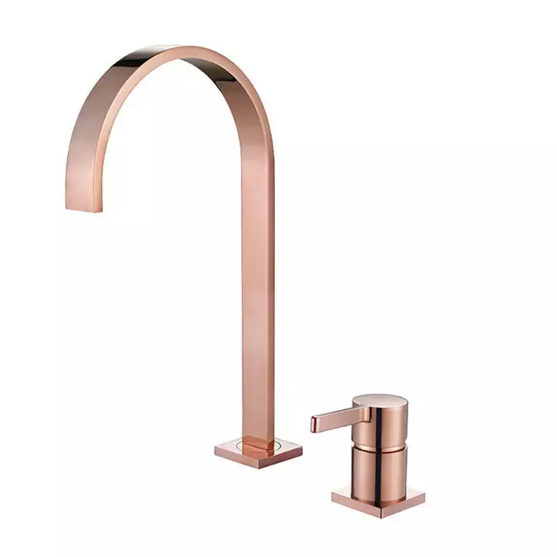 rose gold tap bathroom sink faucet modern design brass table faucet mixer water taps