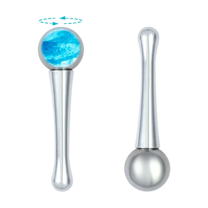 Beauty Skin Care Ice Roller for face and eye Rotatable Ball Freeze Cooling Stainless Steel ice globe for eyes
