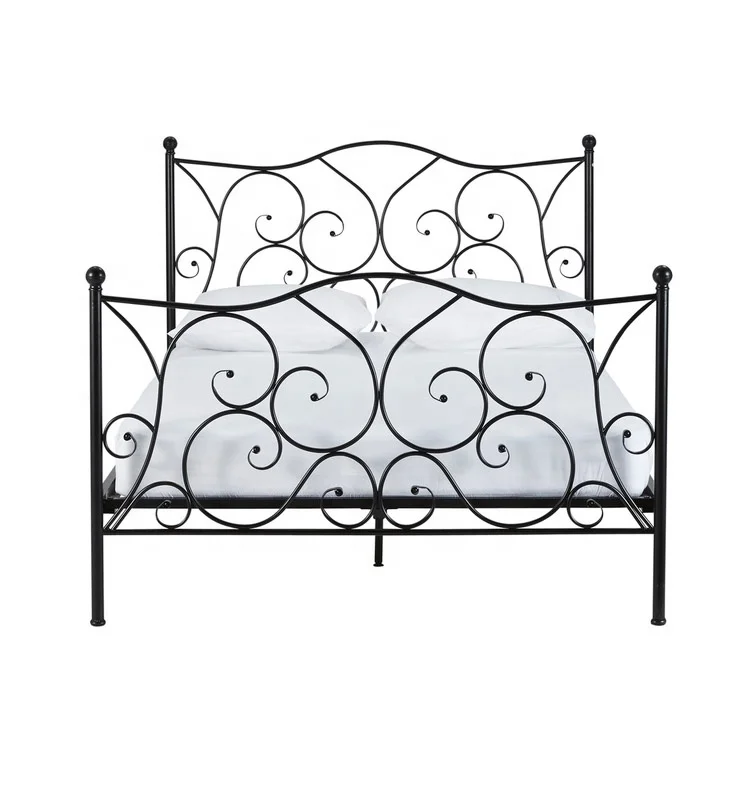 
Latest Bedroom Furniture Luxury Bed Design Portable Iron Frame Bed Price 
