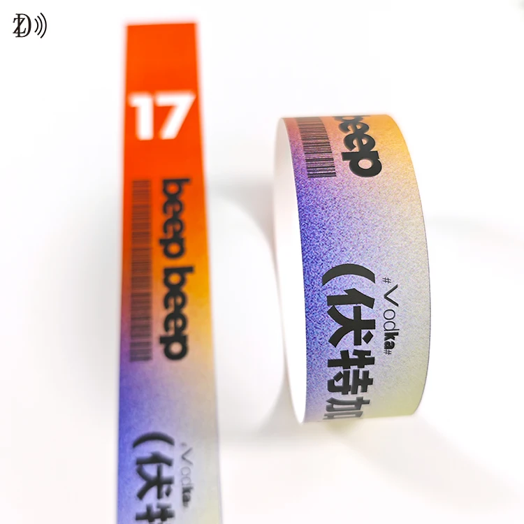 Access Control Disposable Event Identification 13.56mhz Paper Custom NFC Wristband RFID Bracelet