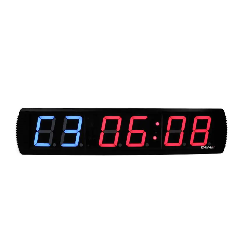 YIZHI GI2B+4R Large 4 Inch 6 Digit LED Interval Fitness Repeating Digital Timer Indoor Keep Fit Smart Countdown Wall Clock Timer