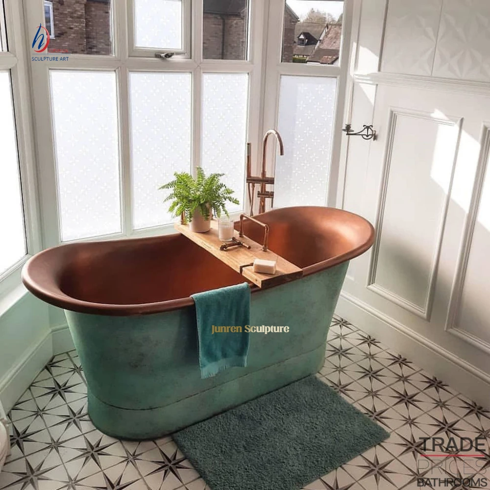 Factory Supply Whirlpool Freestanding Antique Copper Bathtub bronze copper bath tub for sale