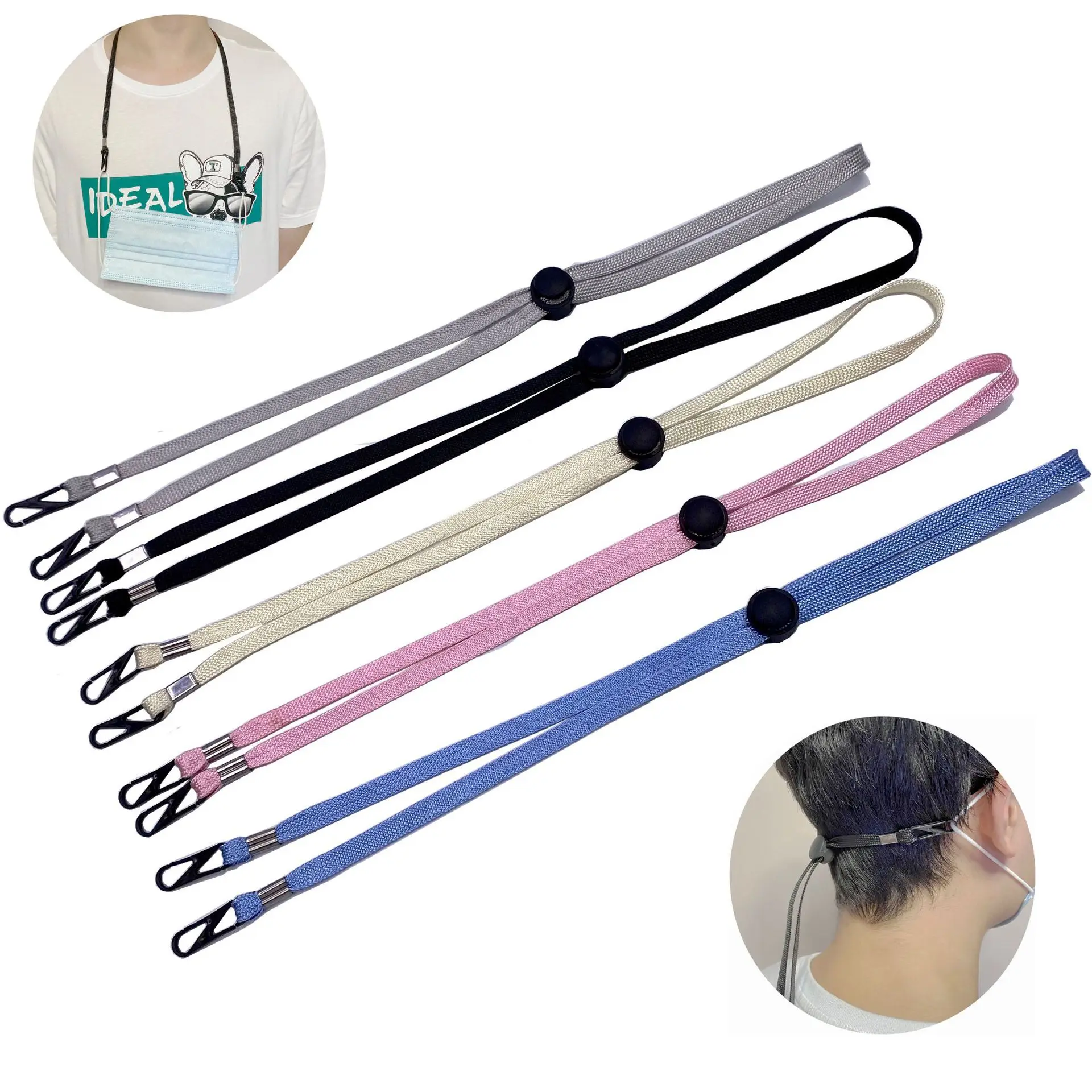 
Factory Direct Custom Adjustable Silicone Lanyard Holder Strap Kids Adult Neck Strap Face Masking Lanyard for Masking 