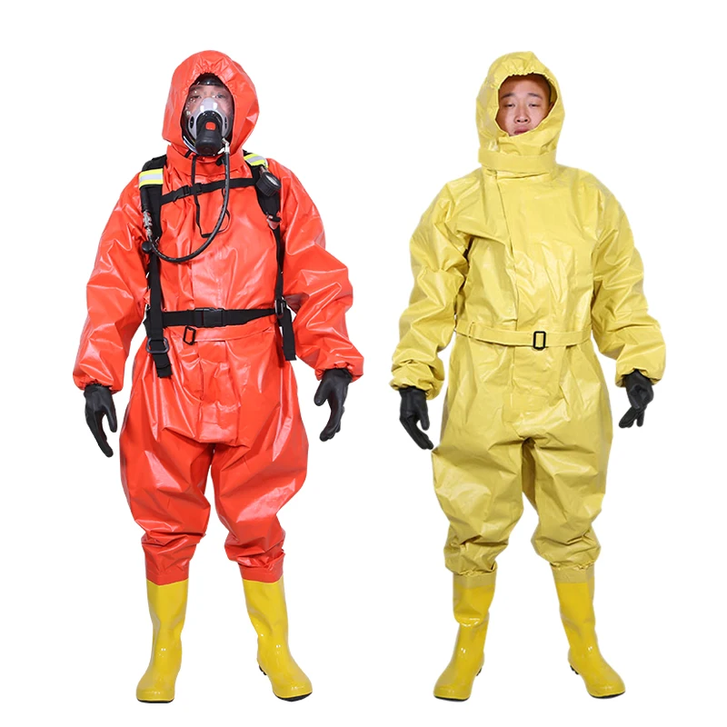 Professional Production Pvc Material Yellow Color Chemical Safety Suit Chemical proof Suits