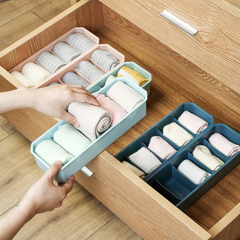 Household Drawer Type Plastic Underwear Organizer  Plastic Closet Underclothes Organizer Underwear Socks Storage Container