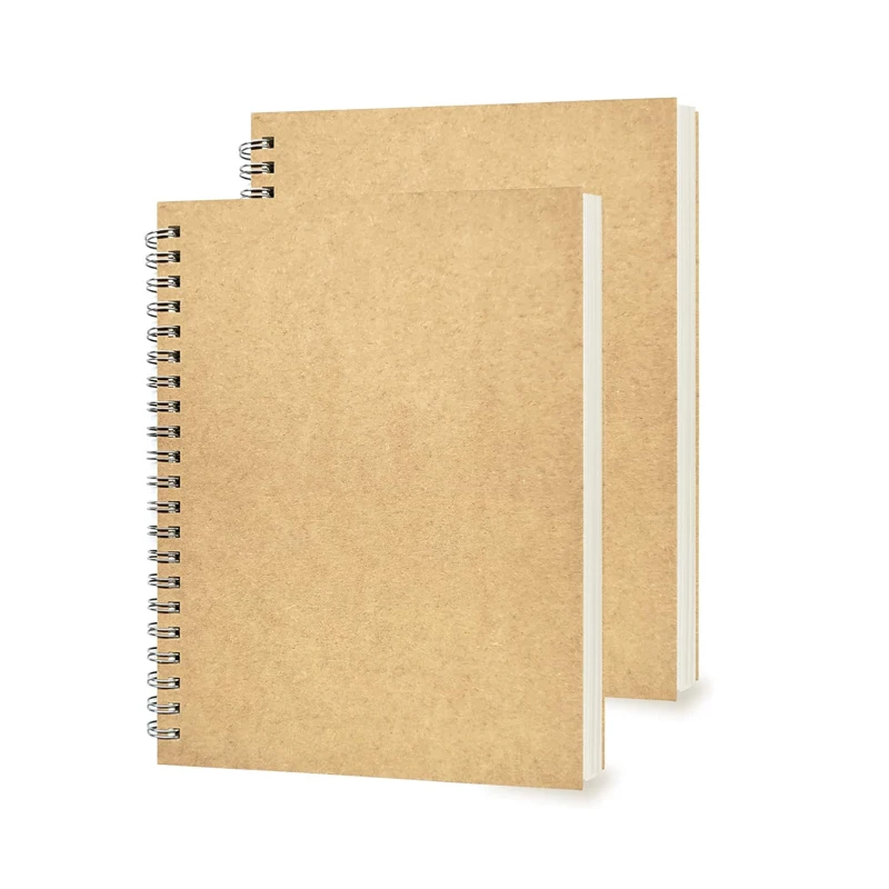 Eco Friendly Cork Custom Sticky Notes With Recycled Paper Pen Cork Cover Kraft Paper Memo Pad Spiral Notepad